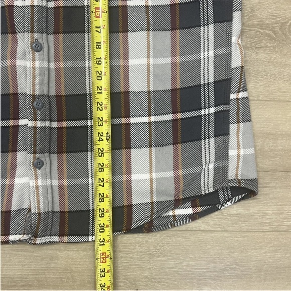 Men's Lands End Charcoal Plaid Heavy Weight Rugged Flannel Shirt XL - Picture 4 of 6